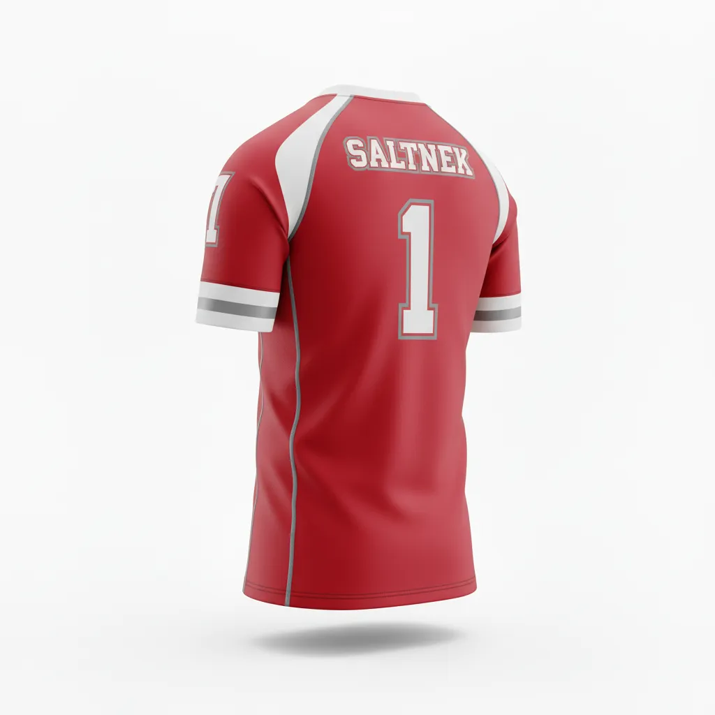 Custom Rugby Round Neck Classic Jersey - Burgundy, Gold, White - Vegas - Back View - Kinexa Sportswear