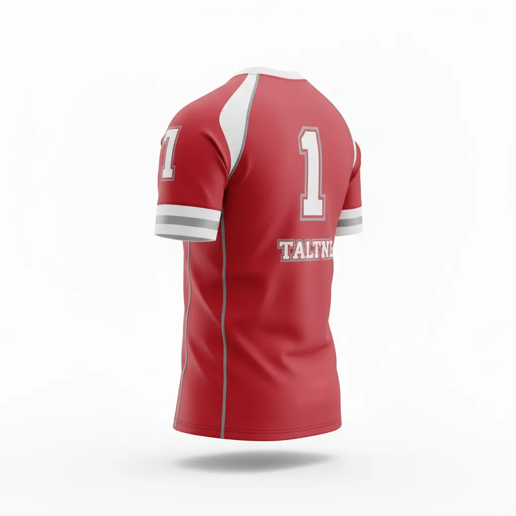 Custom Rugby Round Neck Classic Jersey - White, Silver - Cardinal - Back View - Kinexa Sportswear