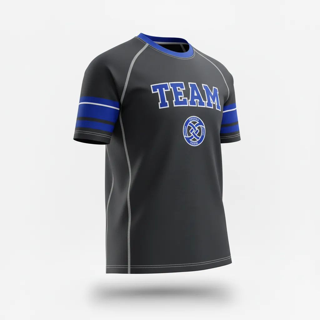 Custom Rugby Short Sleeve T Shirt - Blue, White - All Blacks Royal - Front View - Kinexa Sportswear