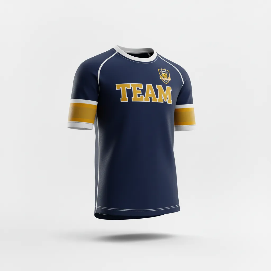 Custom Rugby Short Sleeve T Shirt - Gold, White - All Blacks Vegas - Front View - Kinexa Sportswear