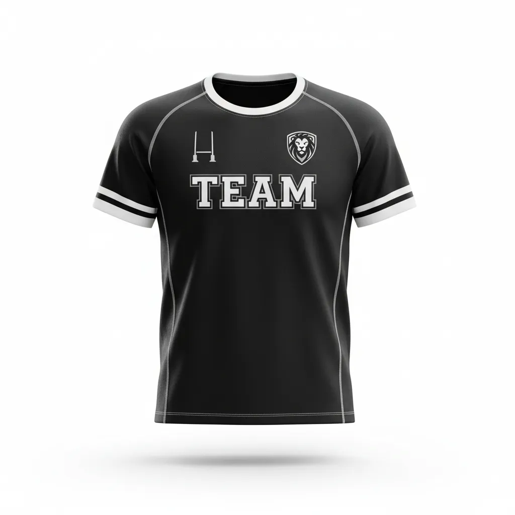 Custom Rugby Short Sleeve T Shirt - White, Silver - All Blacks - Front View - Kinexa Sportswear