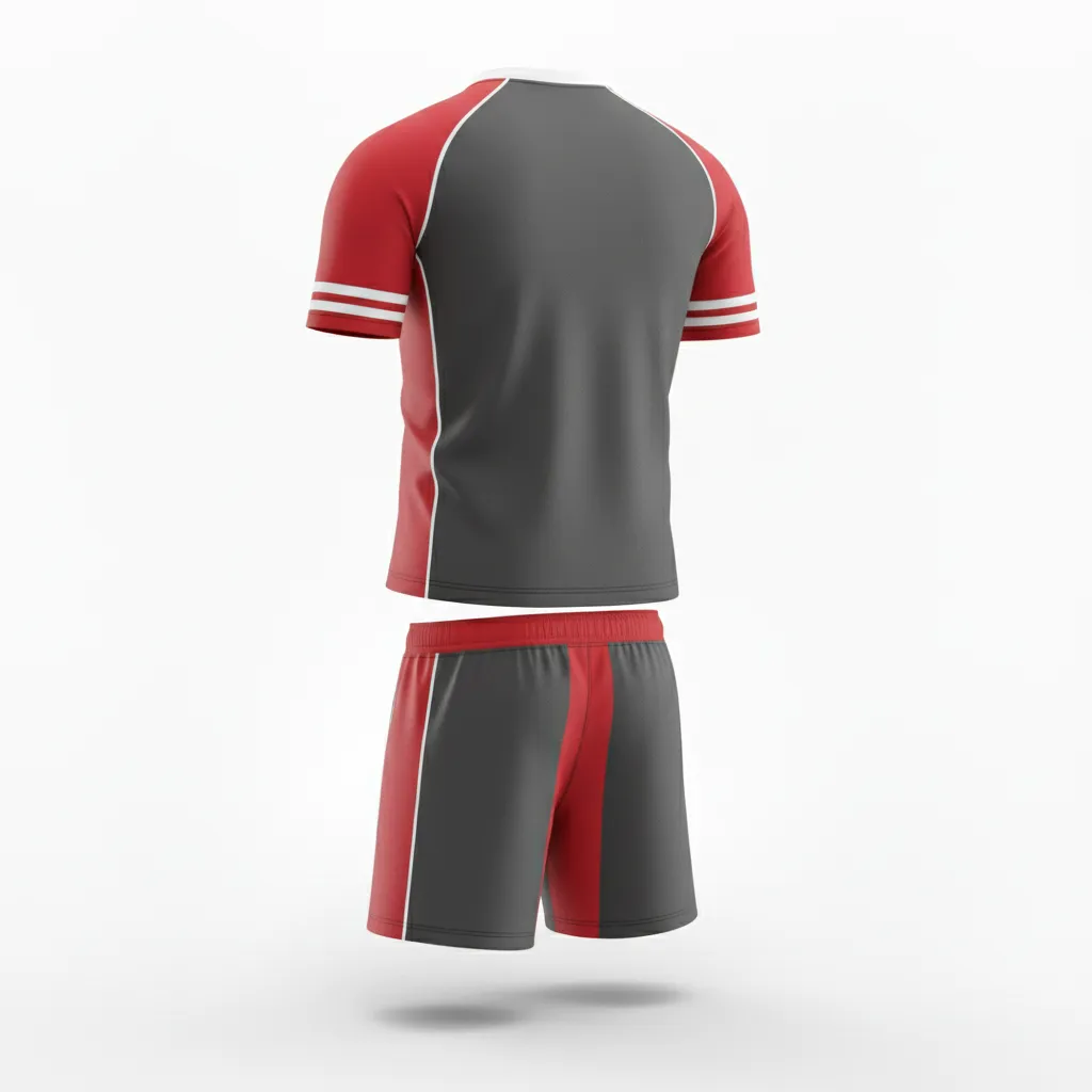 Custom Rugby Standard Rugby Uniforms - Red, White - All Blacks Athletic - Back View - Kinexa Sportswear