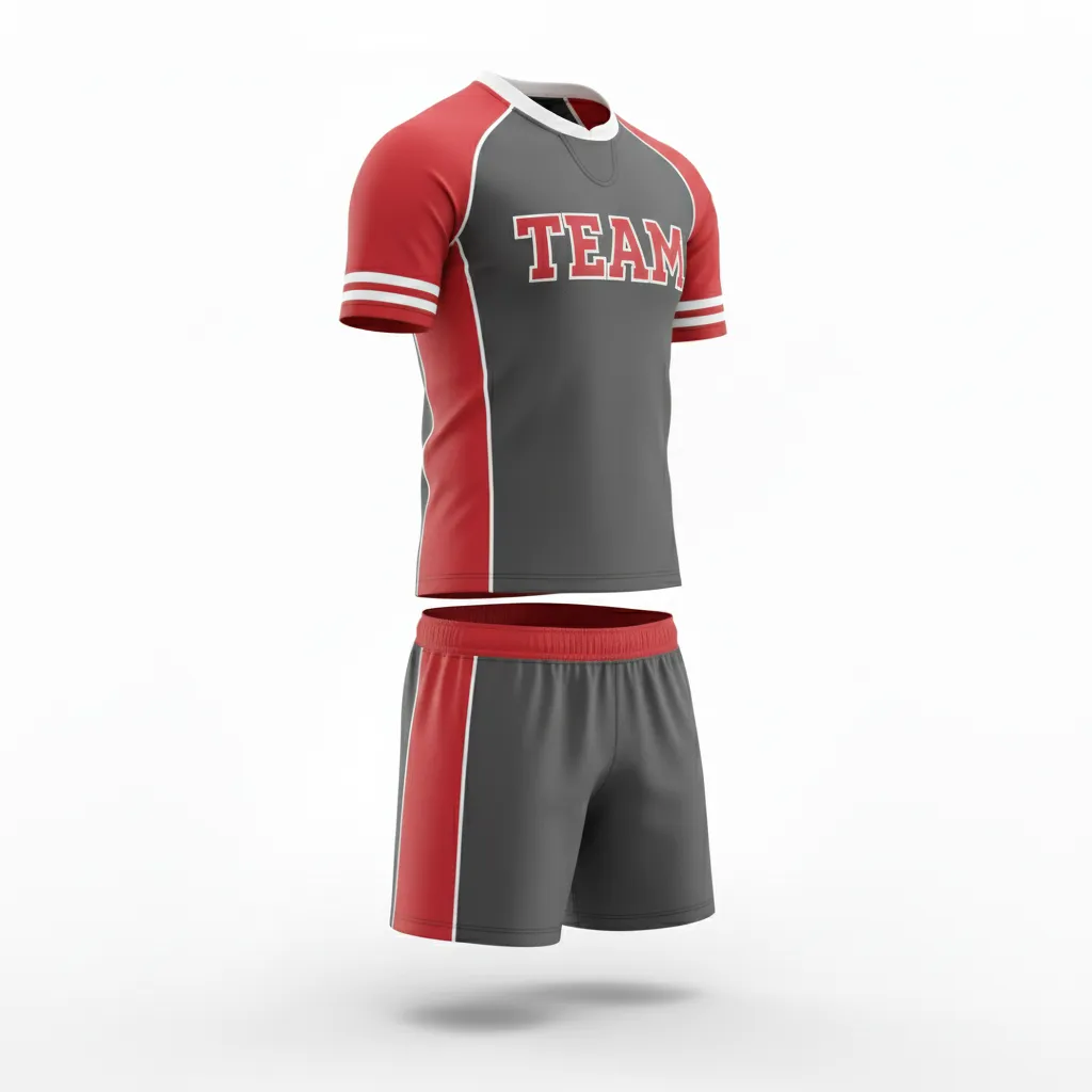 Custom Rugby Standard Rugby Uniforms - Red, White - All Blacks Athletic - Front View - Kinexa Sportswear