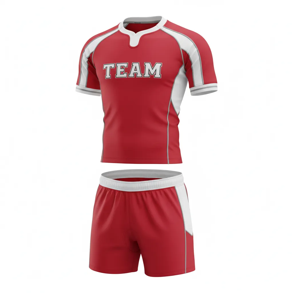 Custom Rugby Standard Rugby Uniforms - White, Silver - Cardinal - Front View - Kinexa Sportswear