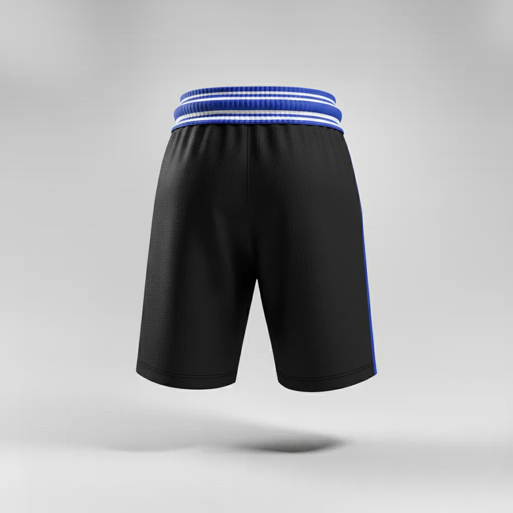 Custom Rugby Stripped Band Shorts - Blue, White - All Blacks Royal - Back View - Kinexa Sportswear