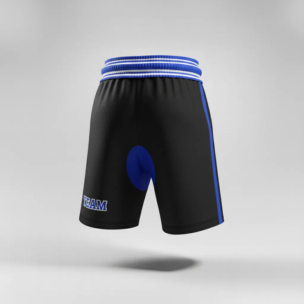 Custom Rugby Stripped Band Shorts - Blue, White - All Blacks Royal - Front View - Kinexa Sportswear