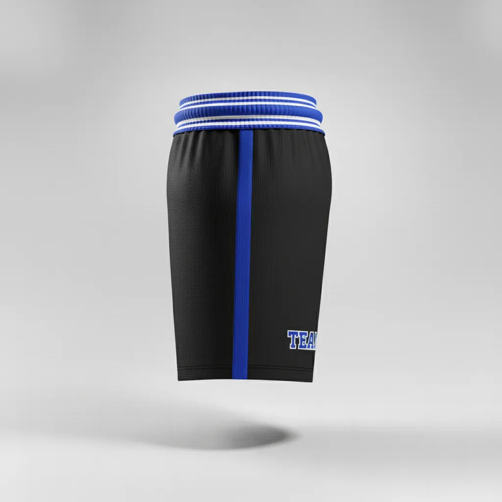Custom Rugby Stripped Band Shorts - Blue, White - All Blacks Royal - Side View - Kinexa Sportswear