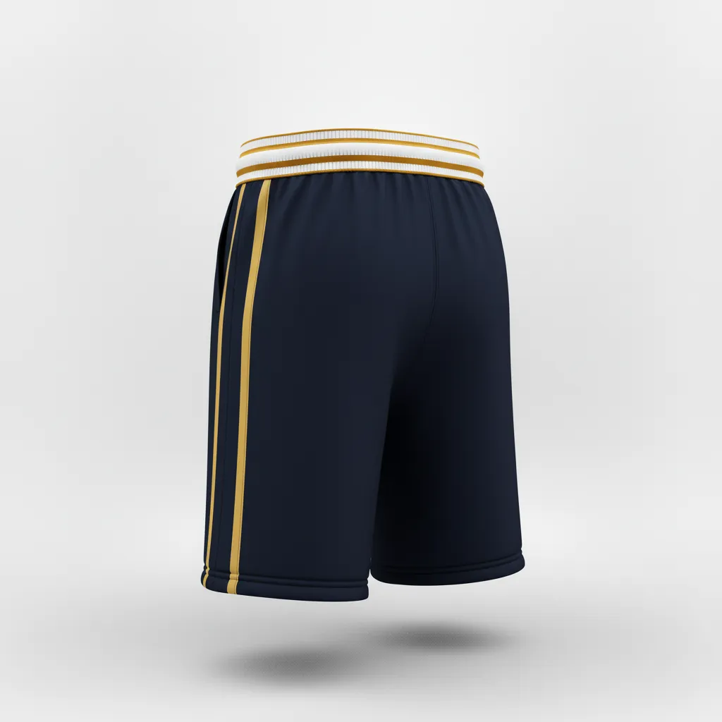 Custom Rugby Stripped Band Shorts - Gold, White - All Blacks Vegas - Back View - Kinexa Sportswear