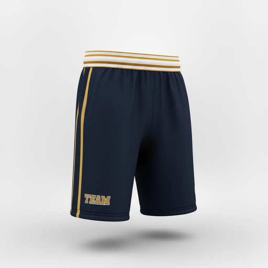 Custom Rugby Stripped Band Shorts - Gold, White - All Blacks Vegas - Front View - Kinexa Sportswear