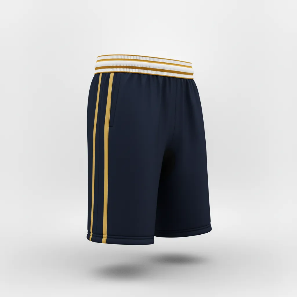 Custom Rugby Stripped Band Shorts - Gold, White - All Blacks Vegas - Side View - Kinexa Sportswear