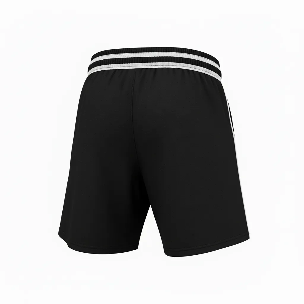 Custom Rugby Stripped Band Shorts - White, Silver - All Blacks - Back View - Kinexa Sportswear