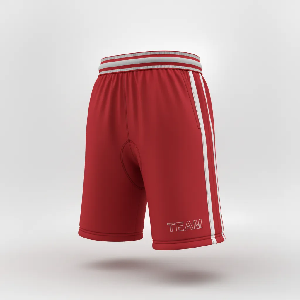 Custom Rugby Stripped Band Shorts - White, Silver - Cardinal - Front View - Kinexa Sportswear