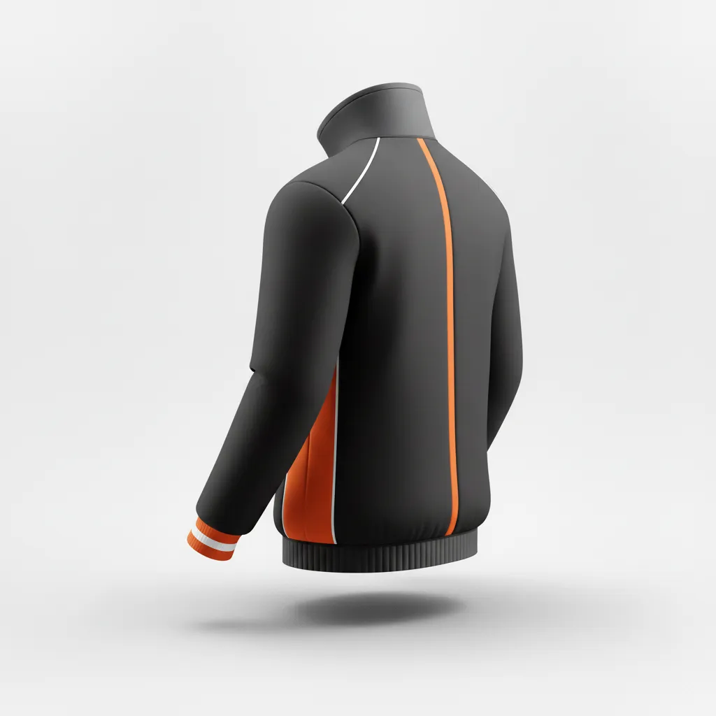 Custom Rugby Track Jacket - Orange, White - All Blacks - Back View - Kinexa Sportswear