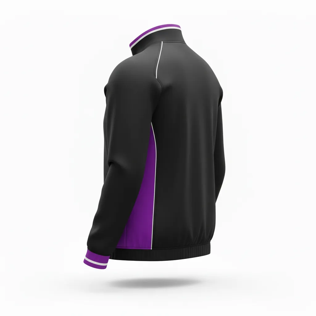 Custom Rugby Track Jacket - Purple, White - All Blacks - Back View - Kinexa Sportswear