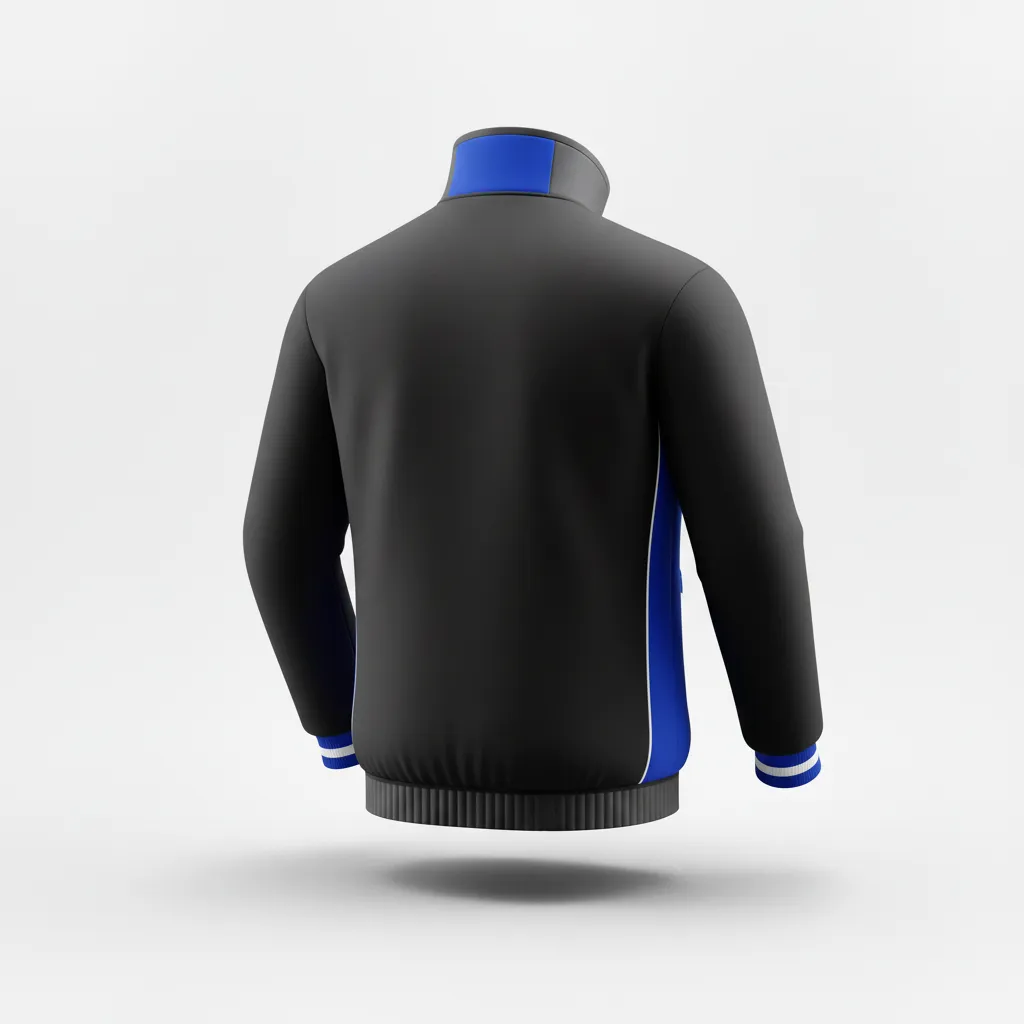 Custom Rugby Track Jacket - Blue, White - All Blacks Royal - Back View - Kinexa Sportswear