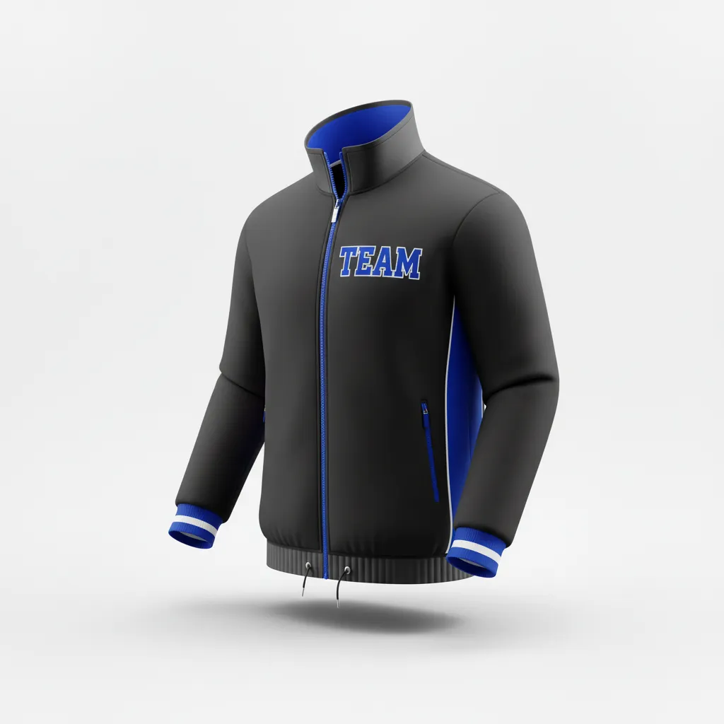 Custom Rugby Track Jacket - Blue, White - All Blacks Royal - Front View - Kinexa Sportswear