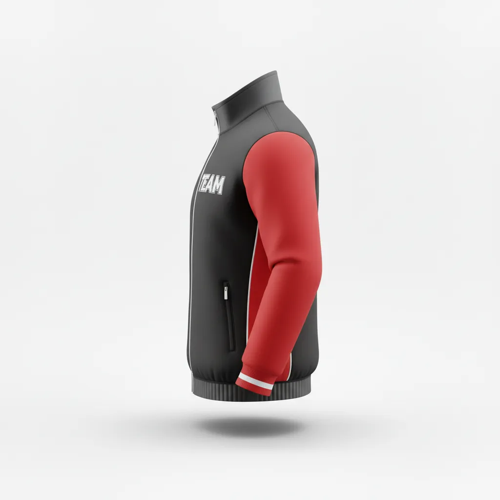 Custom Rugby Track Jacket - Silver, White - All Blacks - Side View - Kinexa Sportswear
