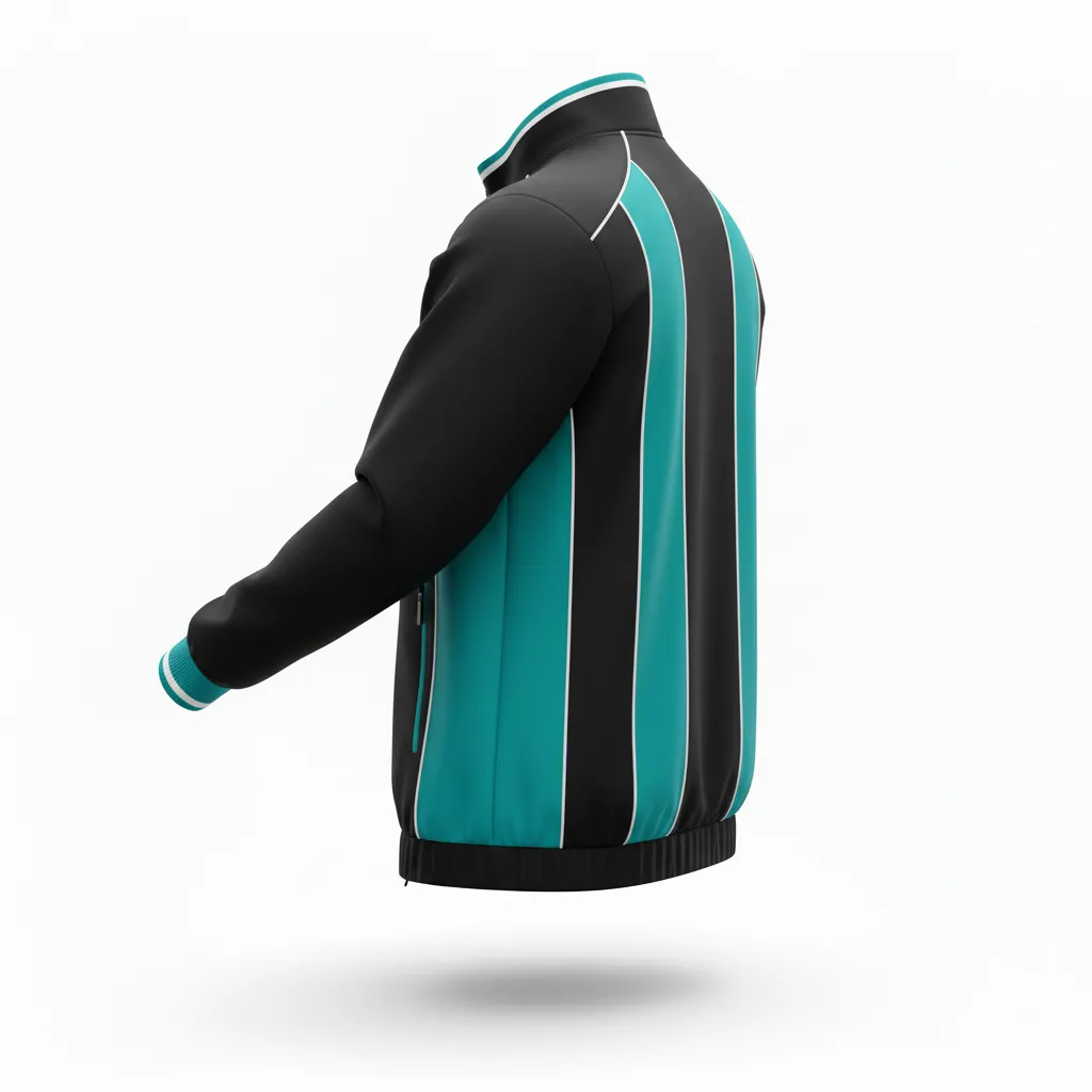Custom Rugby Track Jacket - Teal, White - All Blacks - Back View - Kinexa Sportswear