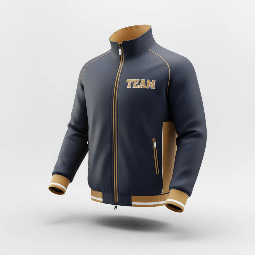 Custom Rugby Track Jacket - Gold, White - All Blacks Vegas - Front View - Kinexa Sportswear