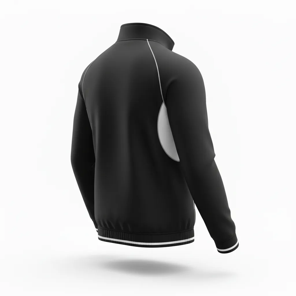 Custom Rugby Track Jacket - White, Silver - All Blacks - Back View - Kinexa Sportswear