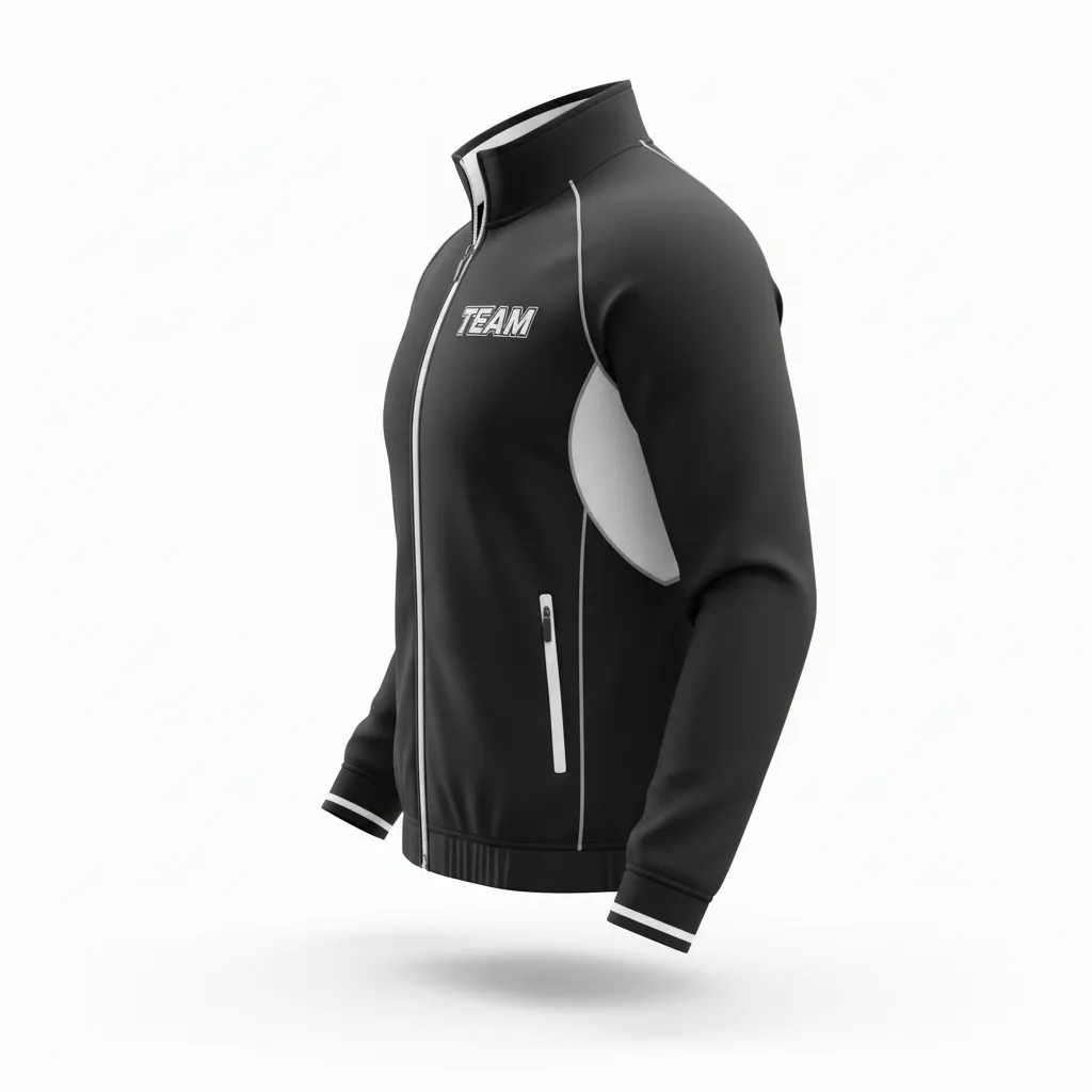 Custom Rugby Track Jacket - White, Silver - All Blacks - Side View - Kinexa Sportswear