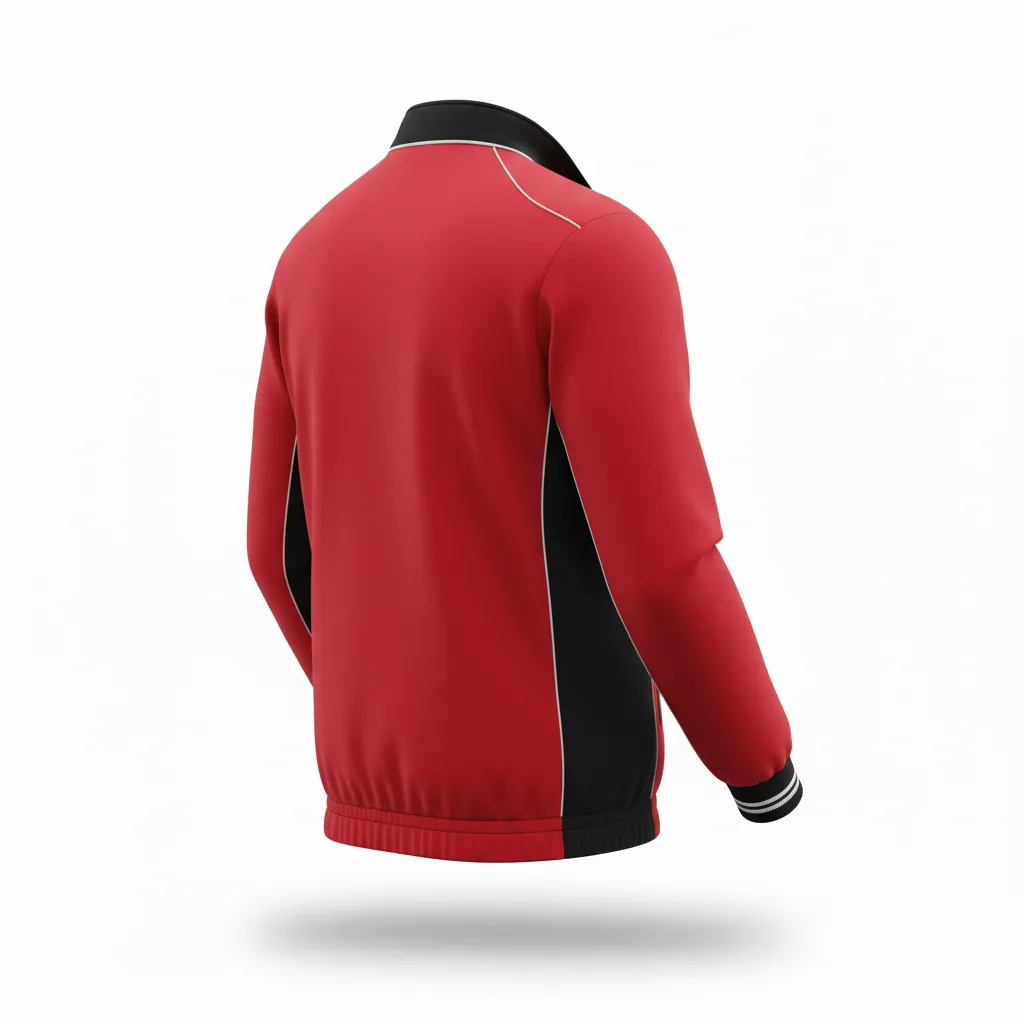 Custom Rugby Track Jacket - Red, White - Athletic All Blacks - Back View - Kinexa Sportswear