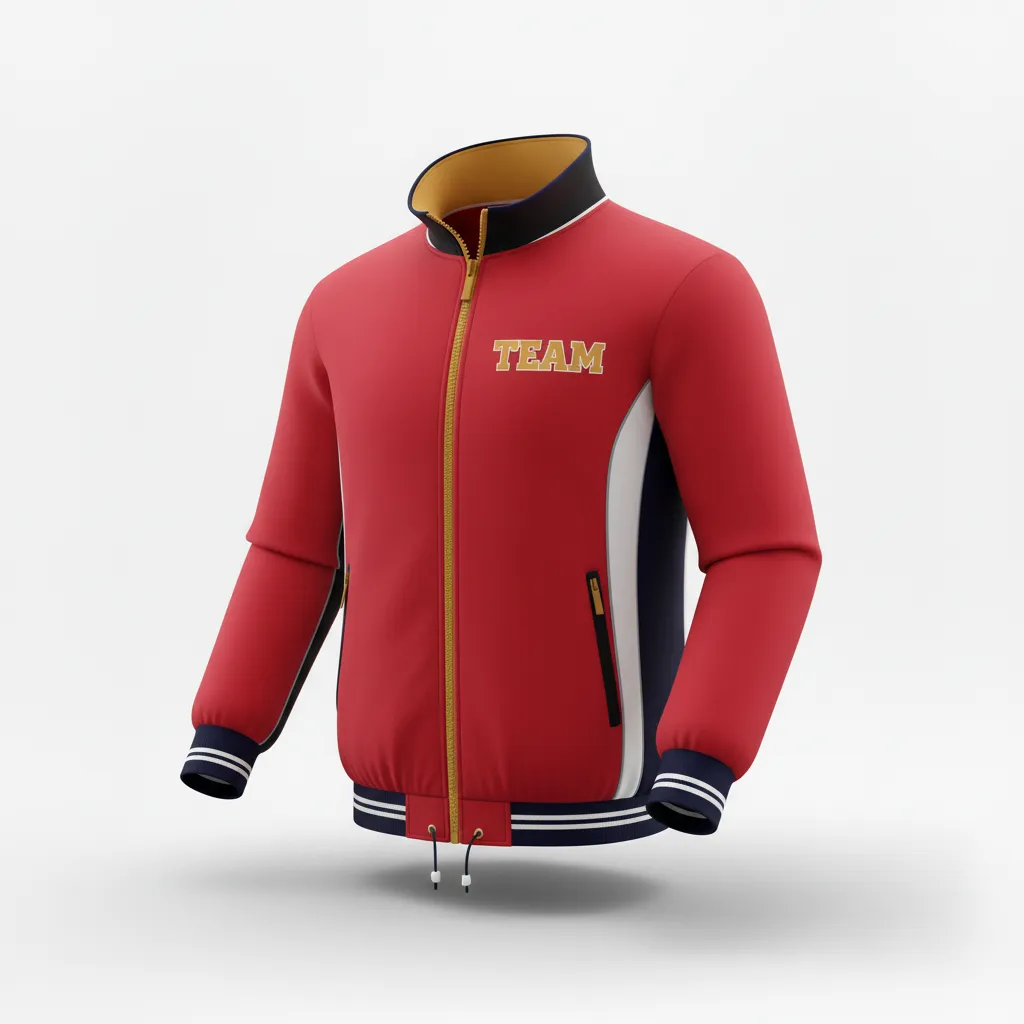 Custom Rugby Track Jacket - Burgundy, Gold, White - Vegas - Front View - Kinexa Sportswear