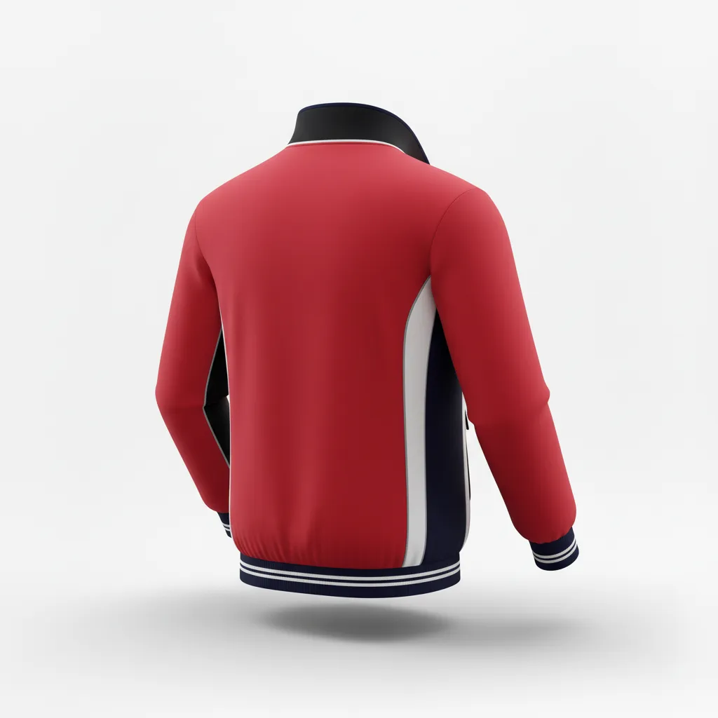Custom Rugby Track Jacket - White, Silver - Cardinal - Back View - Kinexa Sportswear