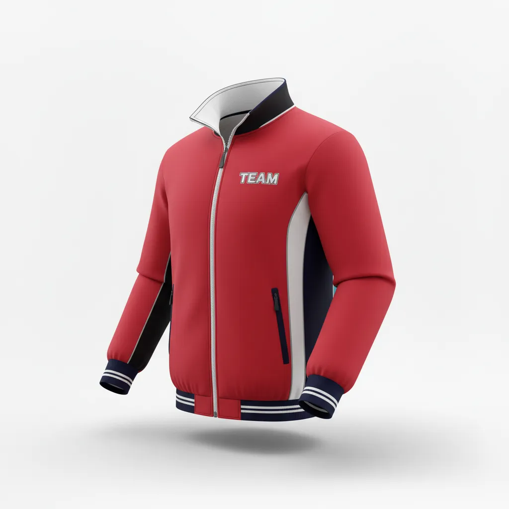 Custom Rugby Track Jacket - White, Silver - Cardinal - Side View - Kinexa Sportswear