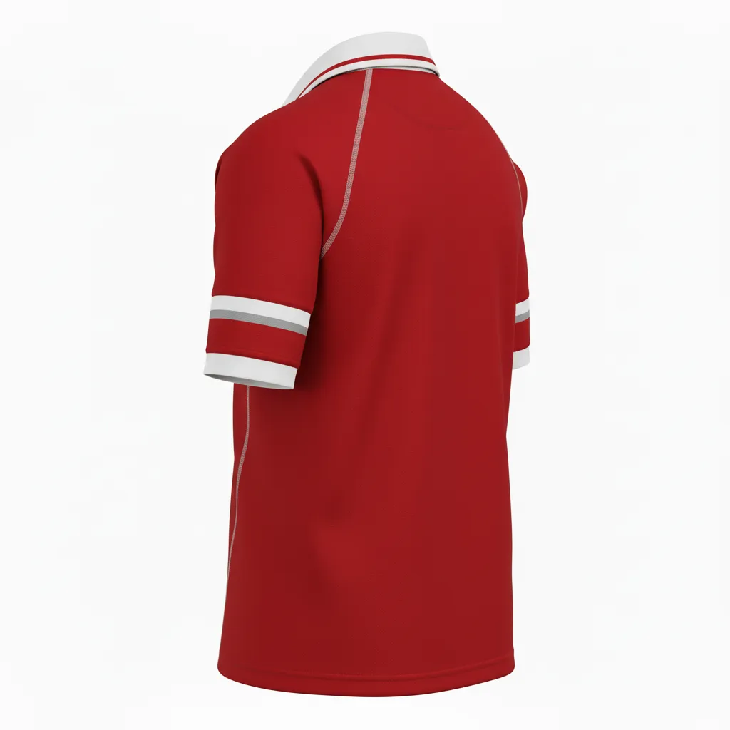 Custom Rugby Traditional Button Collar Jersey - Custom Design - Buttoncollarjersey Burgundyvegasgoldwhite - Back View - Kinexa Sportswear