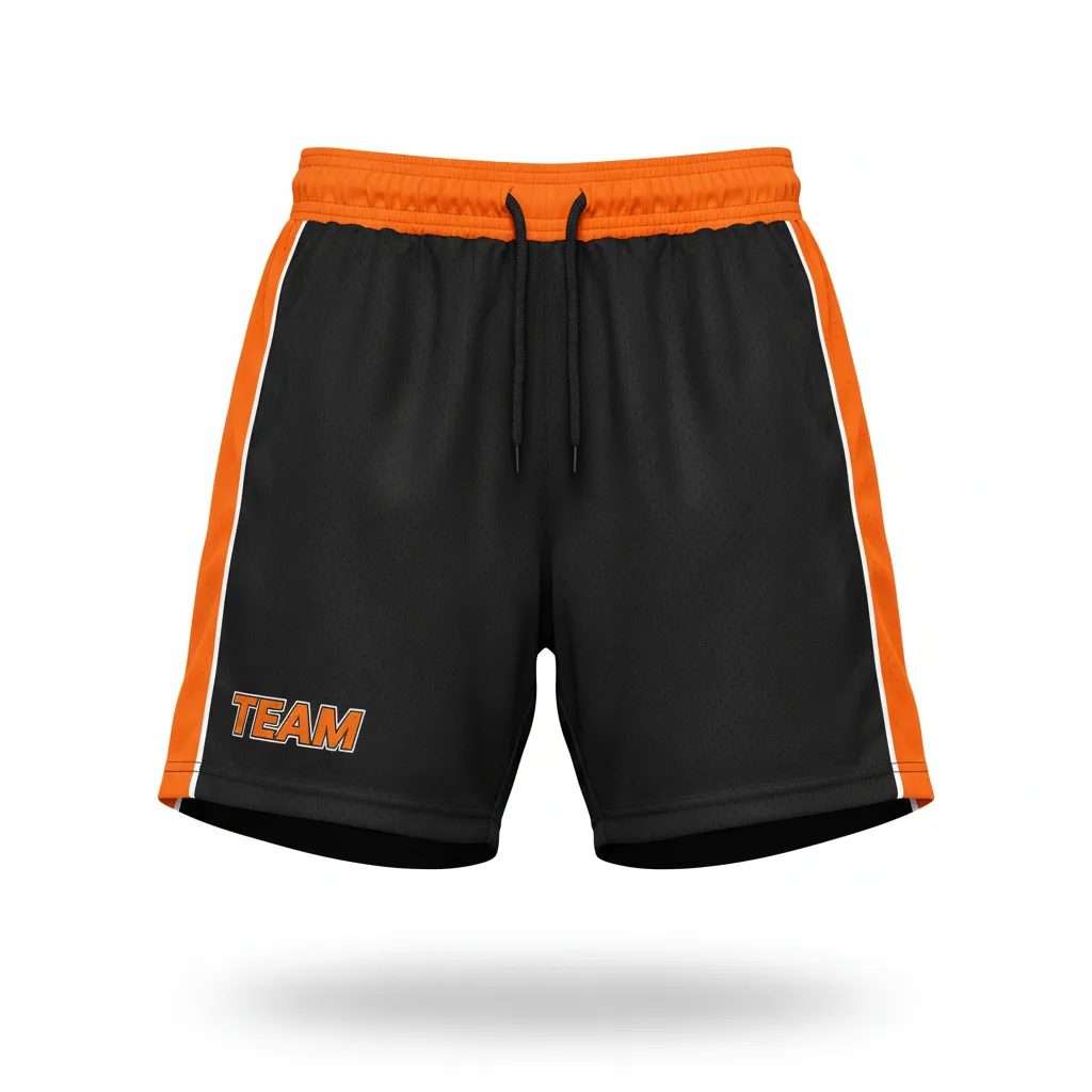 Custom Rugby Training Shorts - Orange, White - All Blacks - Front View - Kinexa Sportswear