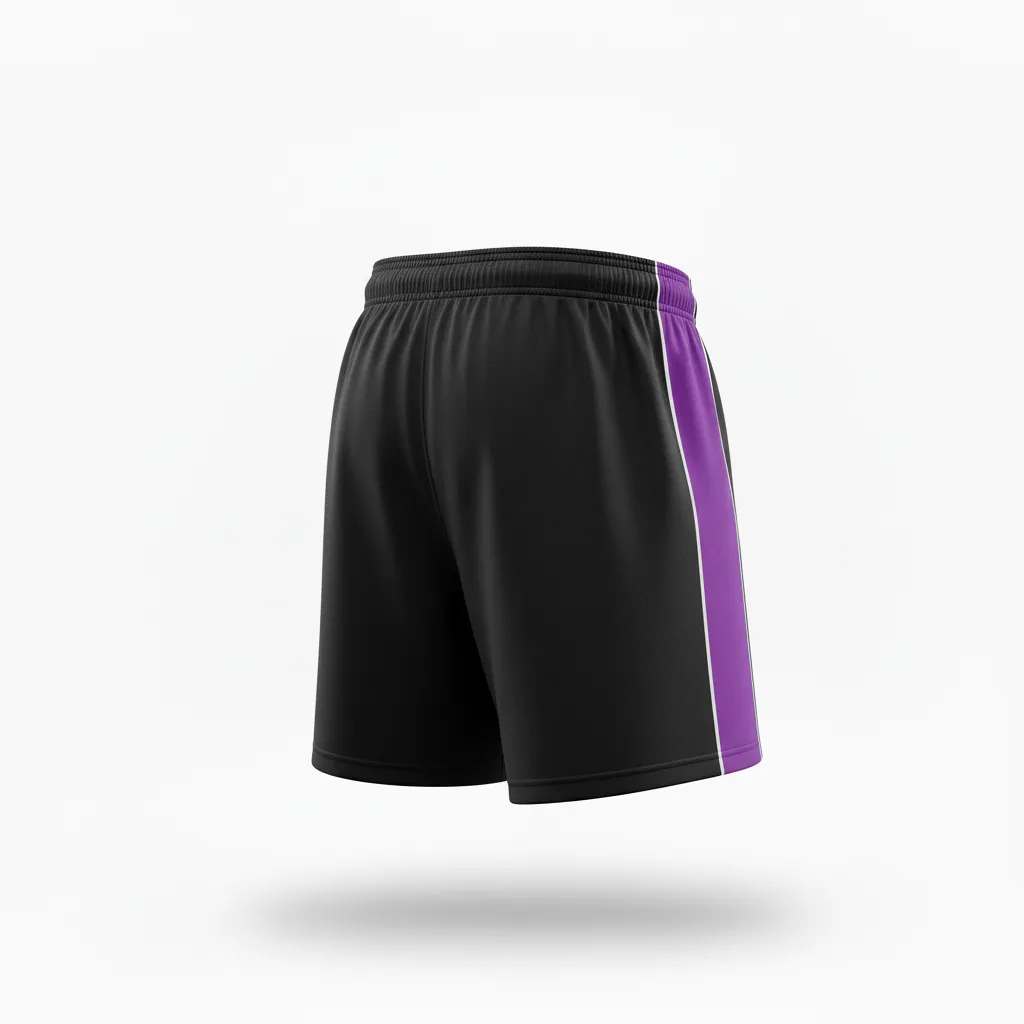 Custom Rugby Training Shorts - Purple, White - All Blacks - Back View - Kinexa Sportswear