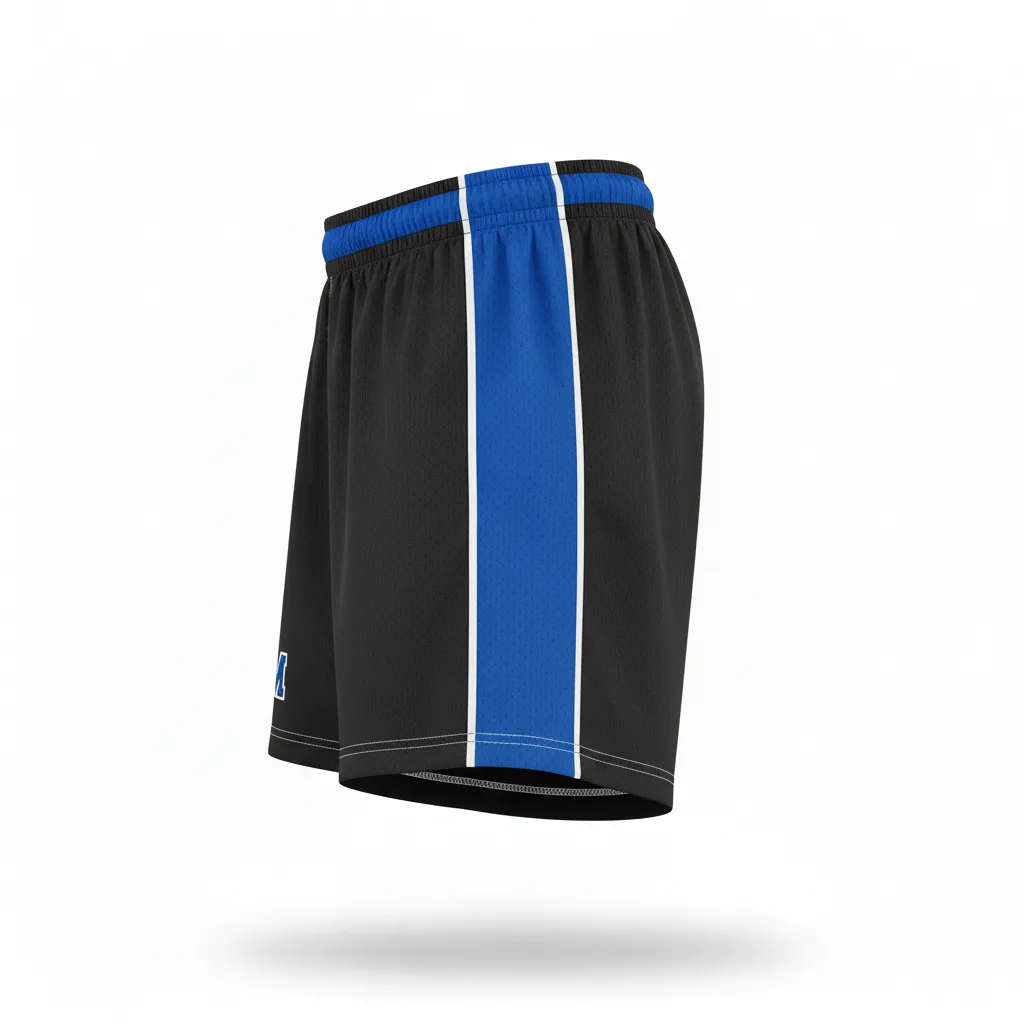 Custom Rugby Training Shorts - Blue, White - All Blacks Royal - Side View - Kinexa Sportswear