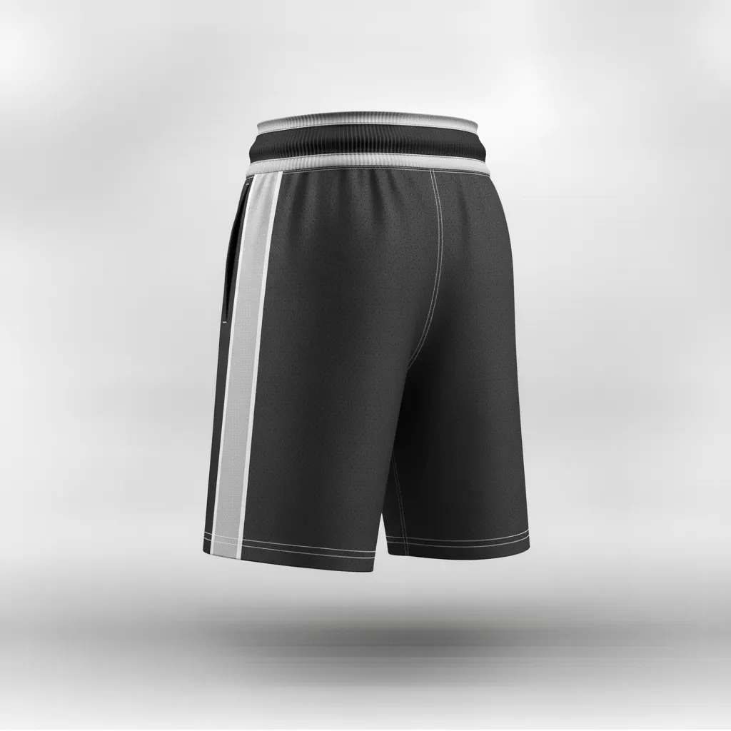 Custom Rugby Training Shorts - Silver, White - All Blacks - Back View - Kinexa Sportswear