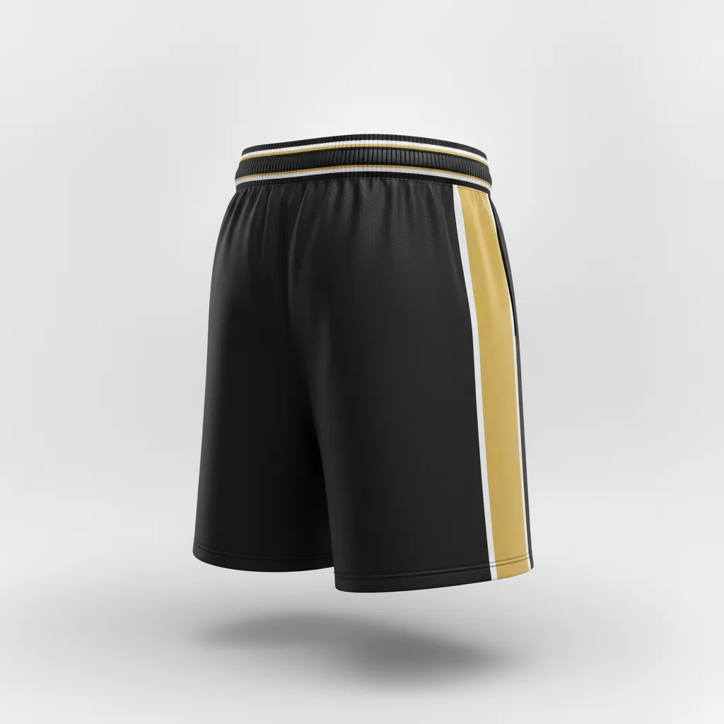 Custom Rugby Training Shorts - Gold, White - All Blacks Vegas - Back View - Kinexa Sportswear