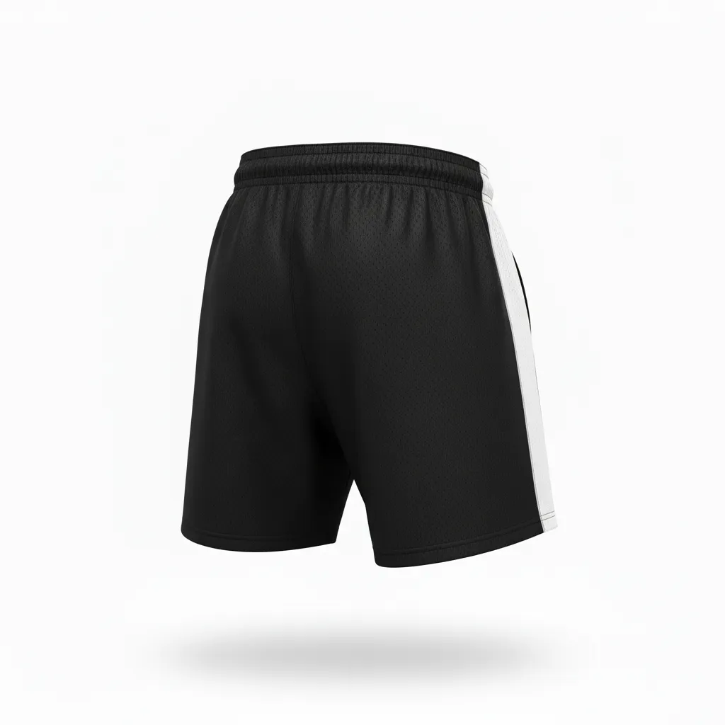 Custom Rugby Training Shorts - White, Silver - All Blacks - Back View - Kinexa Sportswear