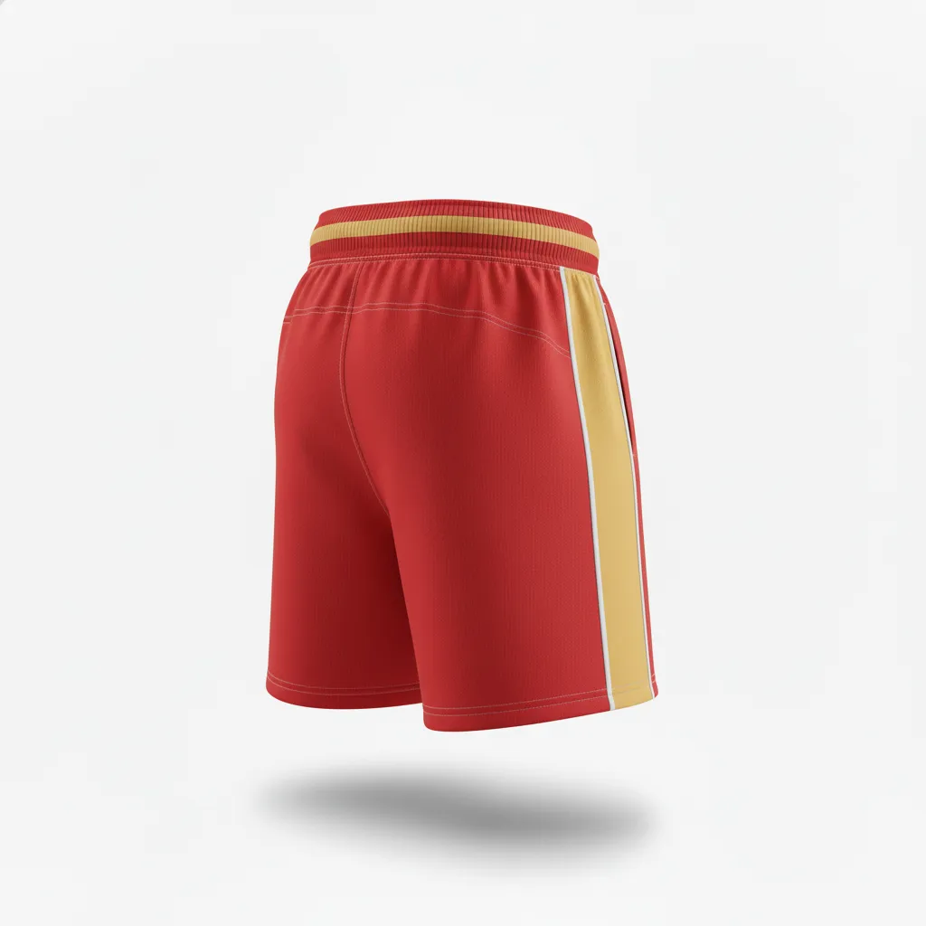 Custom Rugby Training Shorts - Burgundy, Gold, White - Vegas - Back View - Kinexa Sportswear