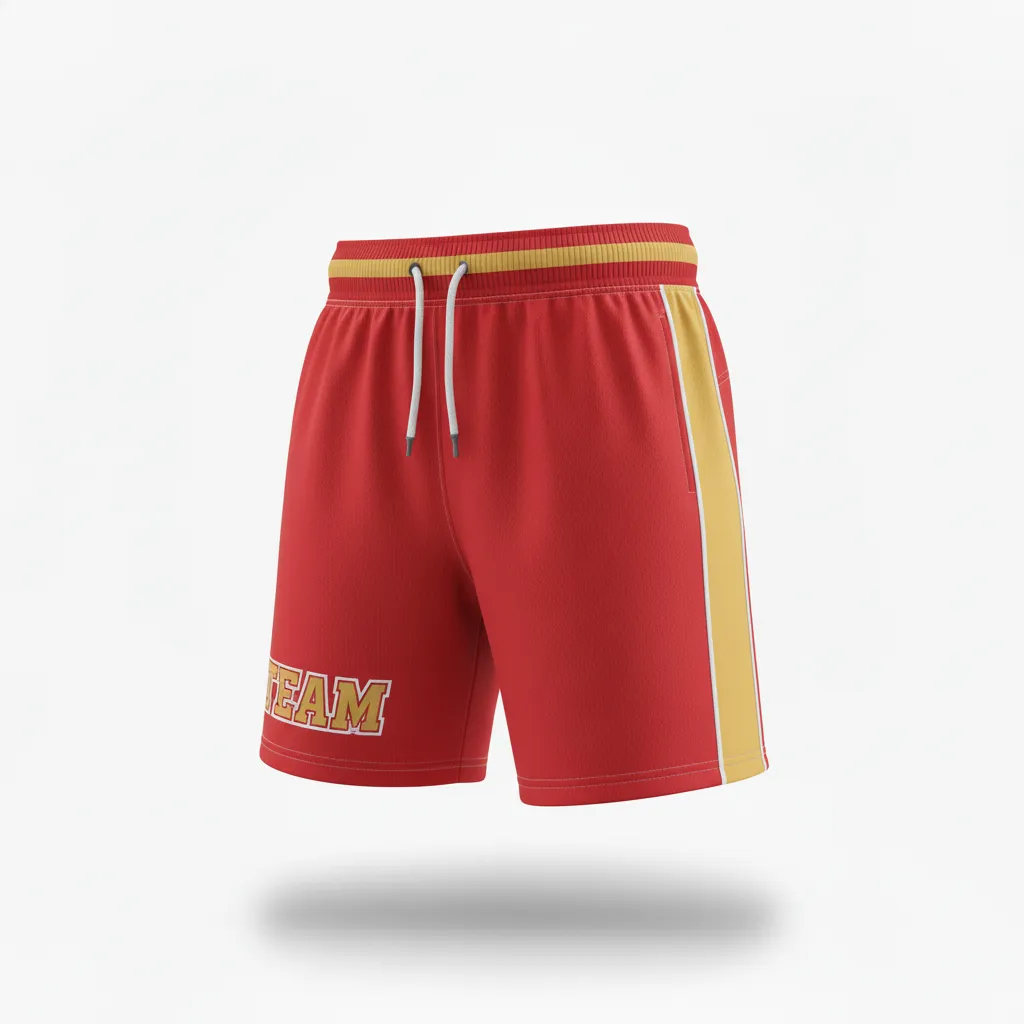 Custom Rugby Training Shorts - Burgundy, Gold, White - Vegas - Front View - Kinexa Sportswear