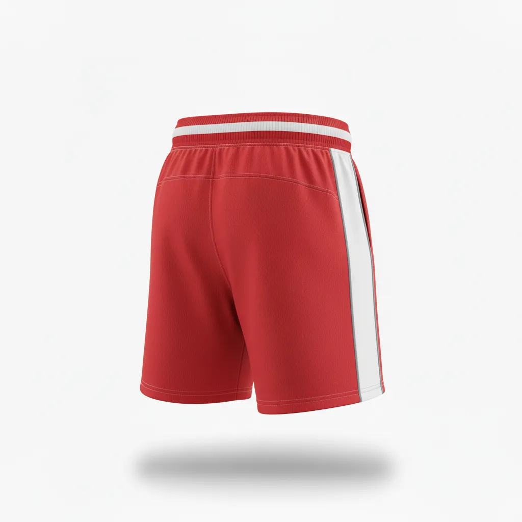 Custom Rugby Training Shorts - White, Silver - Cardinal - Back View - Kinexa Sportswear