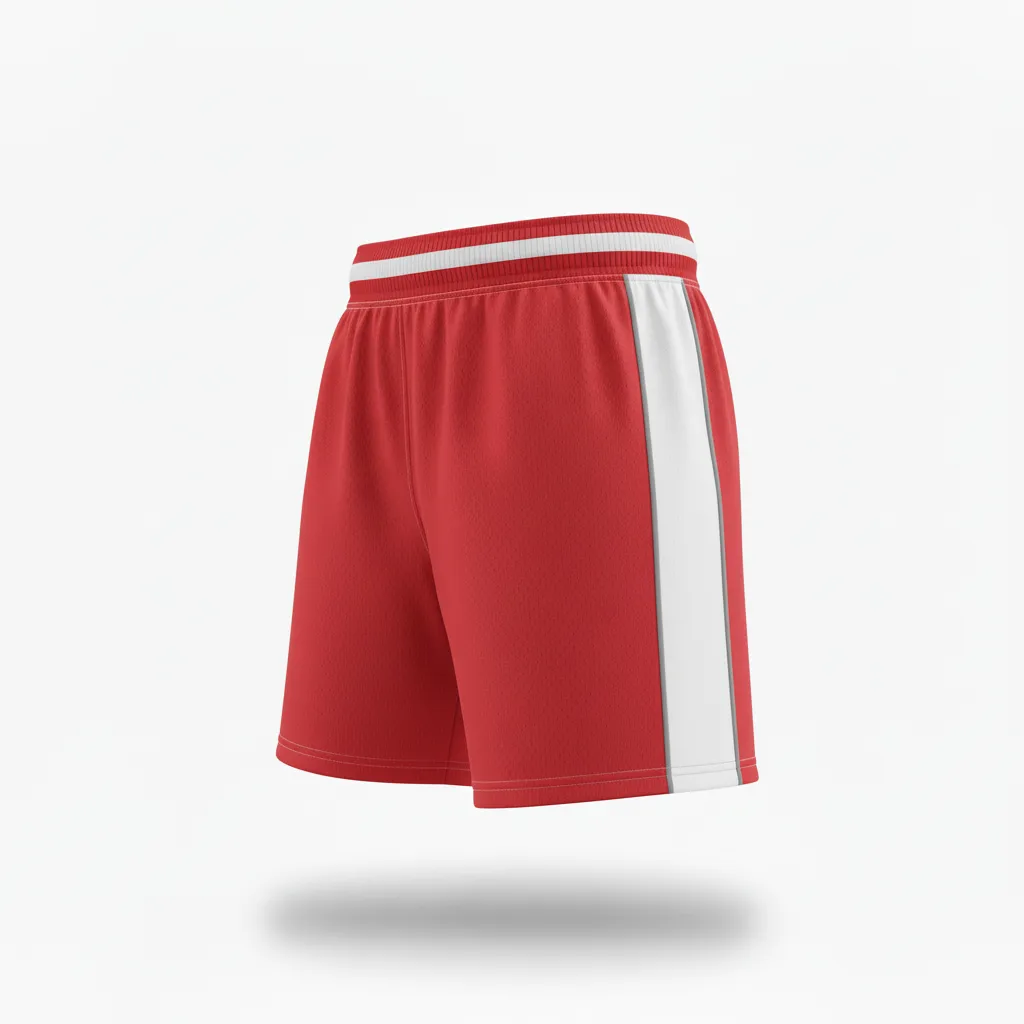 Custom Rugby Training Shorts - White, Silver - Cardinal - Side View - Kinexa Sportswear