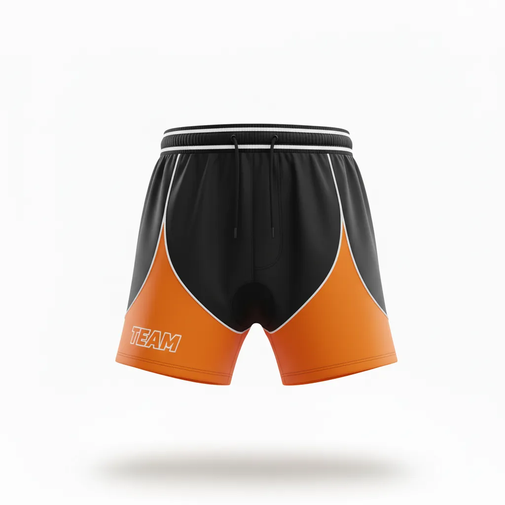 Custom Rugby Two Tone Shorts - Orange, White - All Blacks - Front View - Kinexa Sportswear