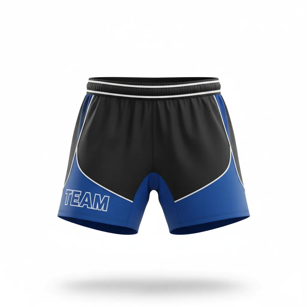Custom Rugby Two Tone Shorts - Blue, White - All Blacks Royal - Front View - Kinexa Sportswear