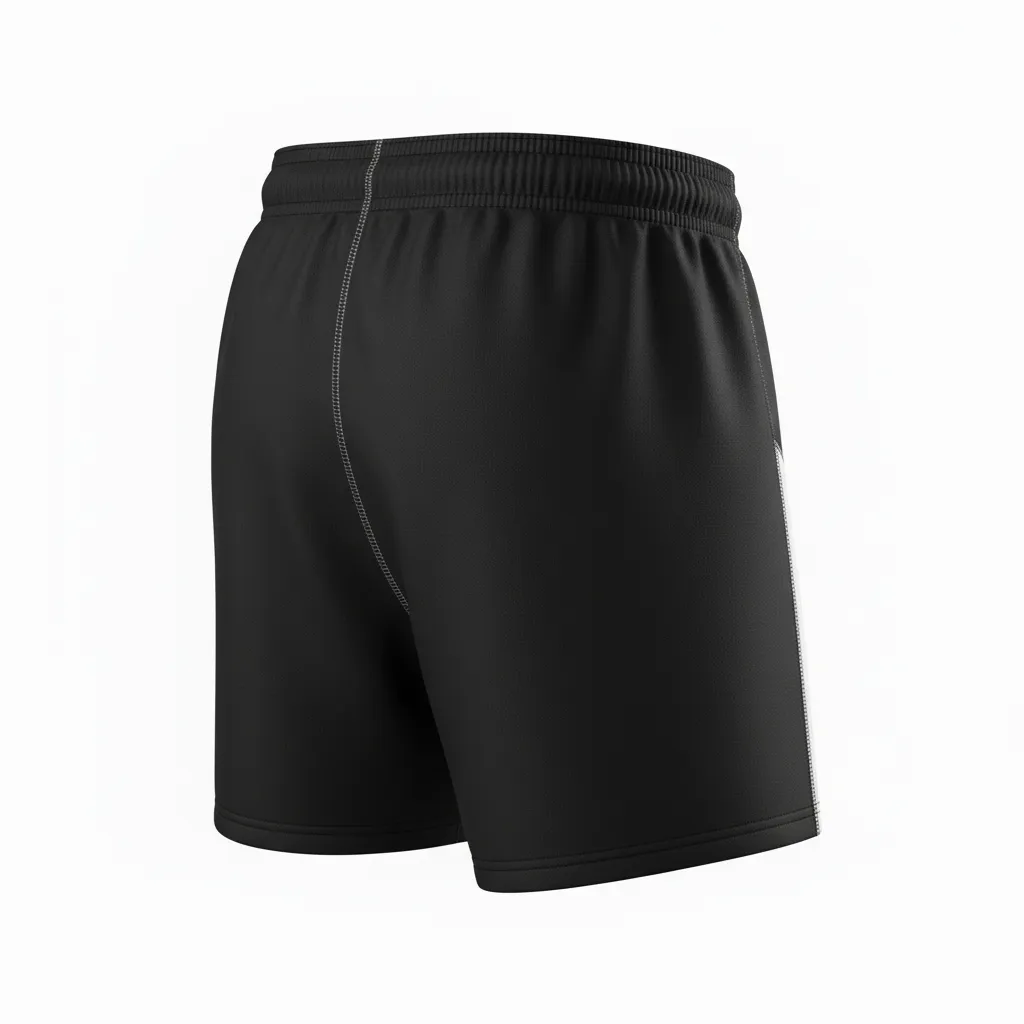 Custom Rugby Two Tone Shorts - White, Silver - All Blacks - Back View - Kinexa Sportswear