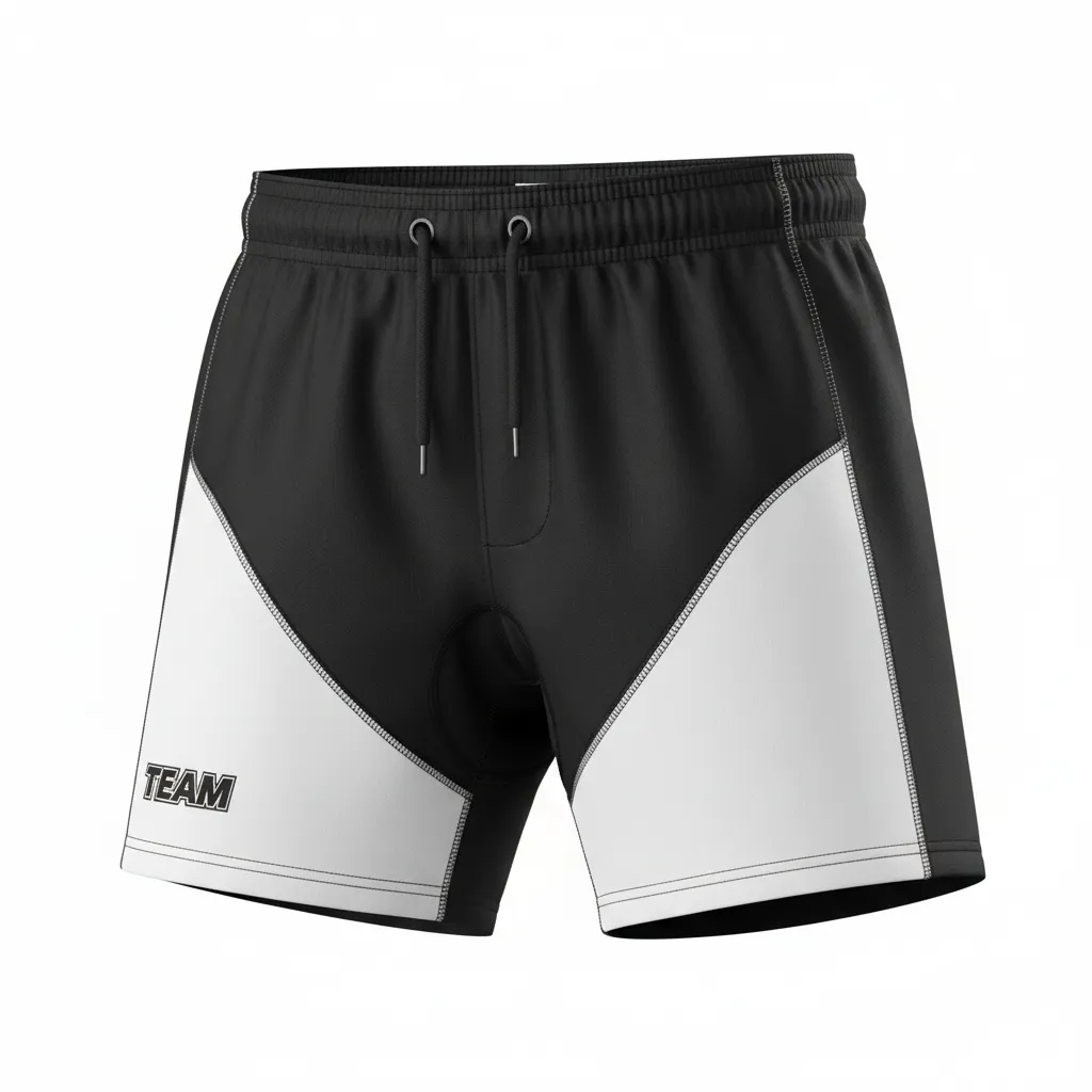 Custom Rugby Two Tone Shorts - White, Silver - All Blacks - Front View - Kinexa Sportswear