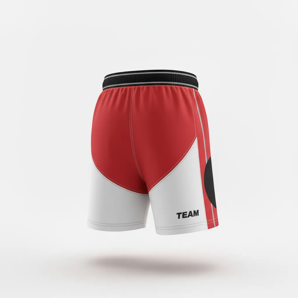 Custom Rugby Two Tone Shorts - White, Silver - Cardinal - Back View - Kinexa Sportswear