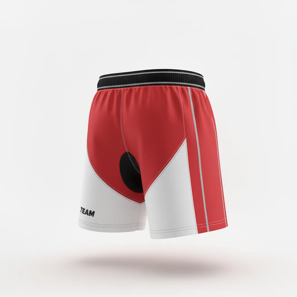 Custom Rugby Two Tone Shorts - White, Silver - Cardinal - Front View - Kinexa Sportswear