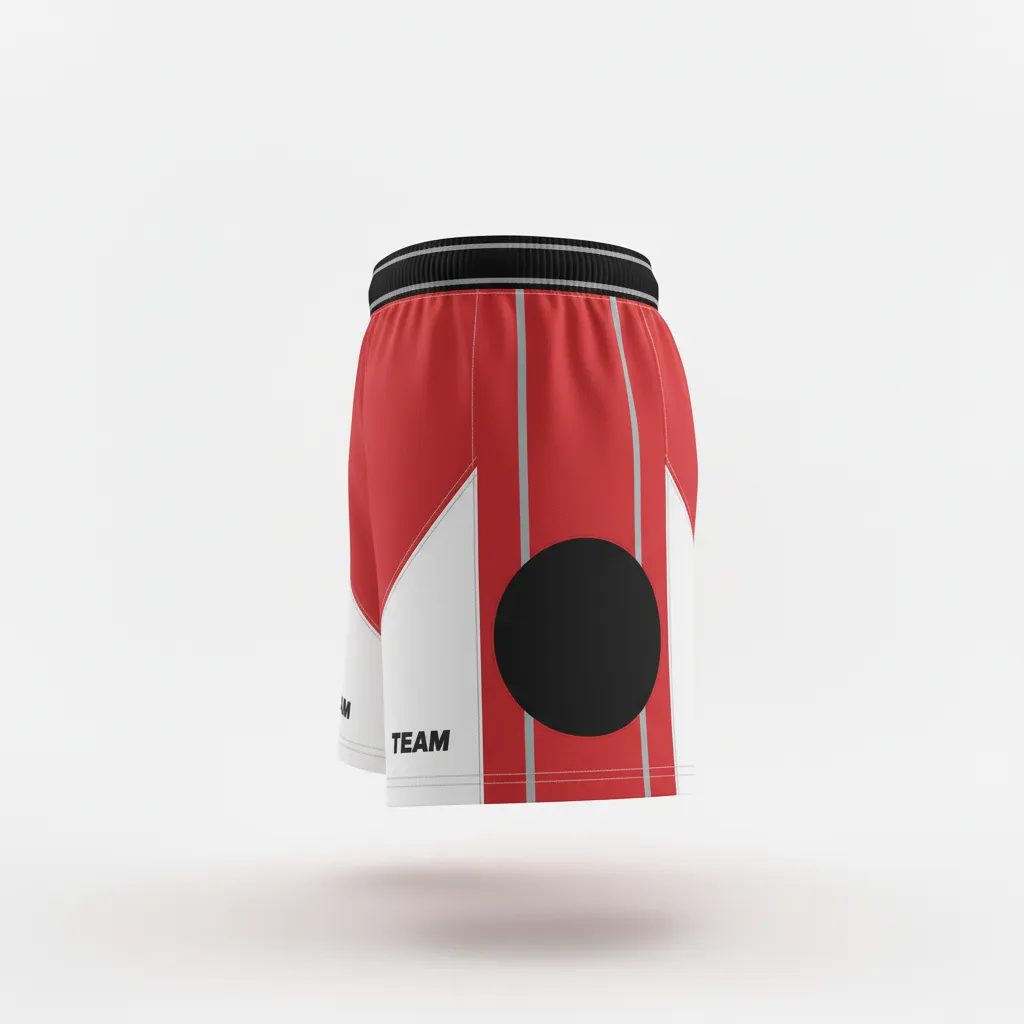 Custom Rugby Two Tone Shorts - White, Silver - Cardinal - Side View - Kinexa Sportswear