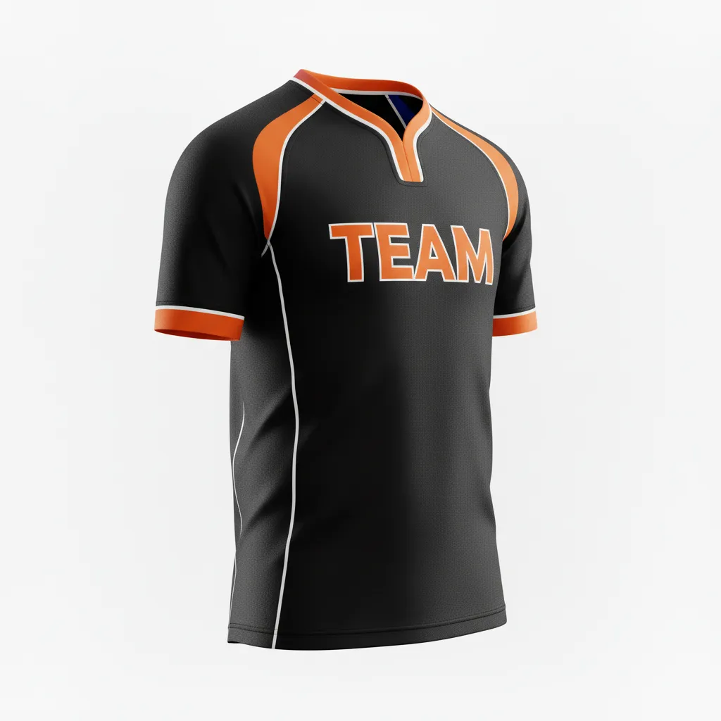 Custom Rugby V Neck Rugby Jersey - Orange, White - All Blacks - Front View - Kinexa Sportswear