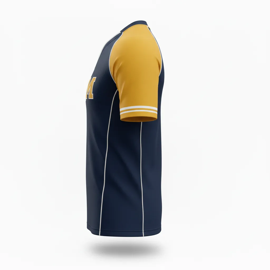 Custom Rugby V Neck Rugby Jersey - Gold, White - All Blacks Vegas - Side View - Kinexa Sportswear