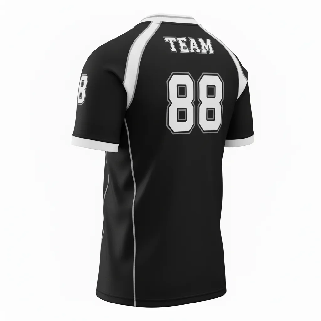 Custom Rugby V Neck Rugby Jersey - White, Silver - All Blacks - Back View - Kinexa Sportswear